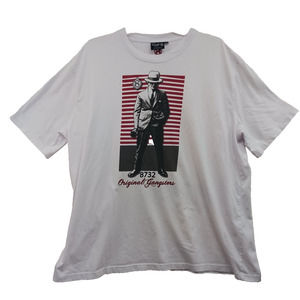 EIGHT 732 8732 Mens T Shirt Size 4XL White Short Sleeve Tee "Original Gangsters"